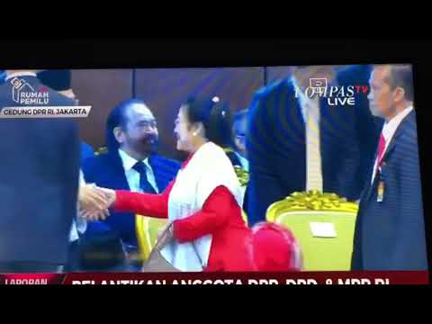 Tertangkap Kamera, Megawati Tak Salami Surya Paloh di Acara Pelantikan DPR