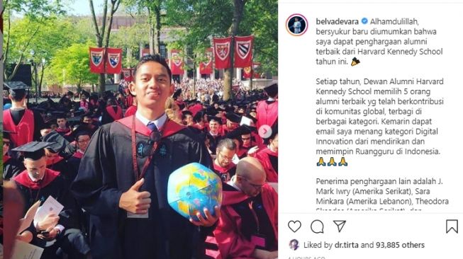 Selamat, Belva Devara Jadi Alumni Terbaik Harvard