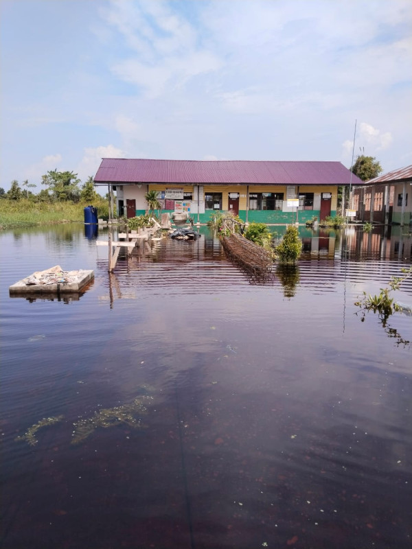 Dilanda Banjir, Disdik Rohil Liburkan Sekolah di Kecamatan Bangko