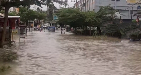 Rumah Dikepung Banjir, Tiga Keluarga di Pekanbaru Dievakuasi Tim SAR