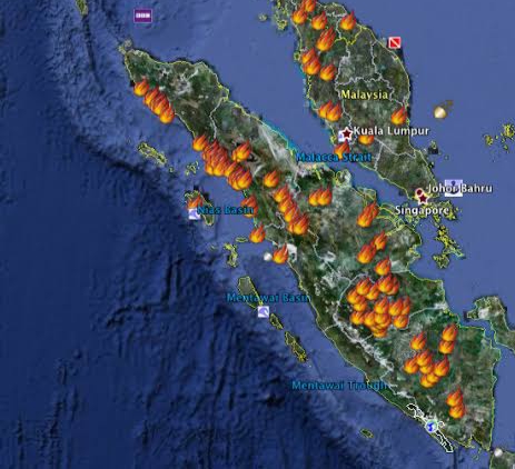 Bertambah, 112 Titik Panas Kepung Pulau Sumatera