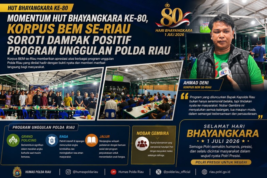 Di Hari Bhayangkara ke-80, Korpus BEM se-Riau Puji Inovasi dan Program Strategis Polda Riau