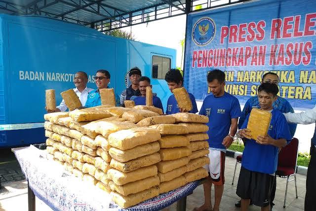 BNN Sumut Amankan 143 Kg Ganja Dari Aceh