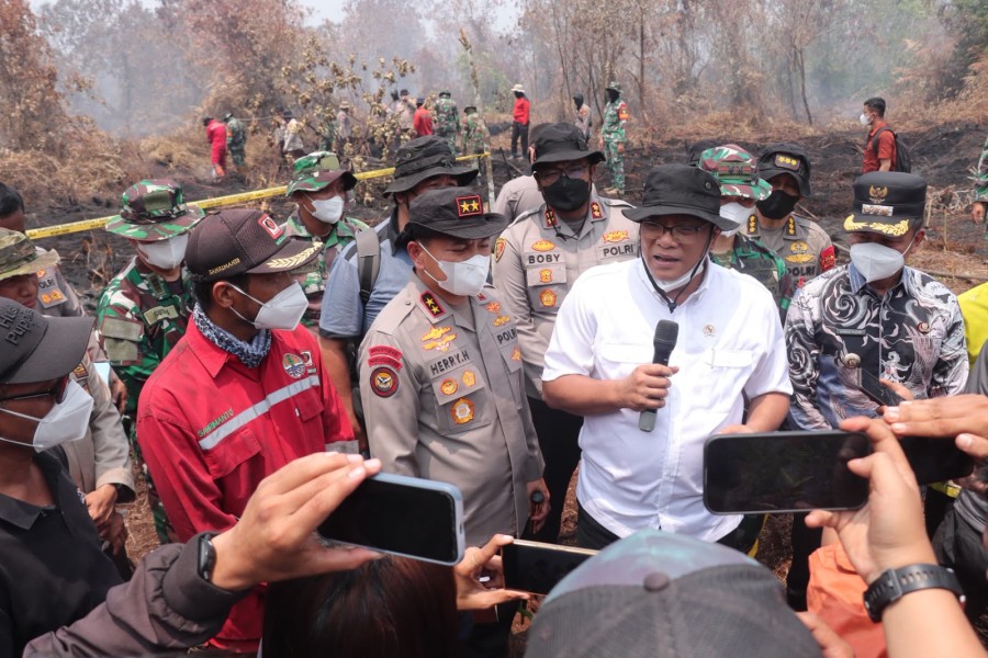 Satu Tersangka Kebakaran Lahan Terungkap saat Menteri LH Turun ke  Kampar