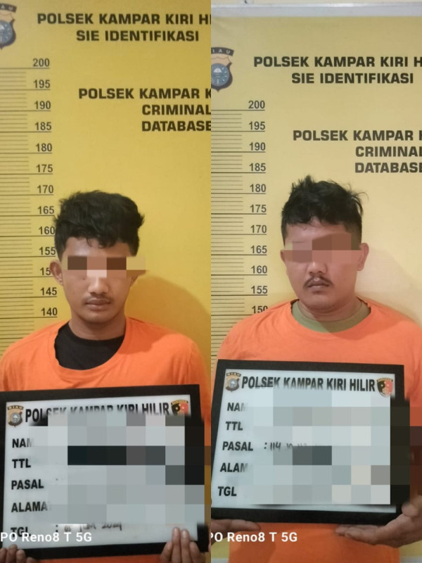 Asyik Duduk di Warung, Dua Pelaku Sabu Diringkus  Polsek Kampar Kiri Hilir