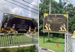 Baleho Dua Versi Pengurus  di Pintu Masuk LAMR Disorot Masyarakat