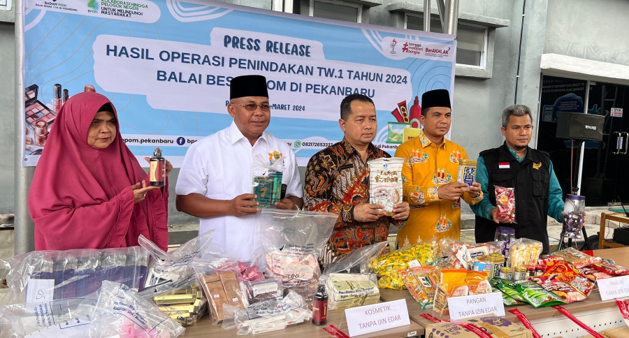 BBPOM Pekanbaru Sita Kosmetik dan Makanan Ilegal Bernilai Rp 1,9 Miliar