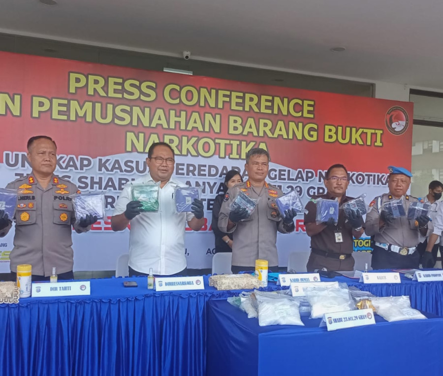 7 Sindikat Jaringan Internasional Diringkus, 23,6 Kg Sabu Dimusnahkan