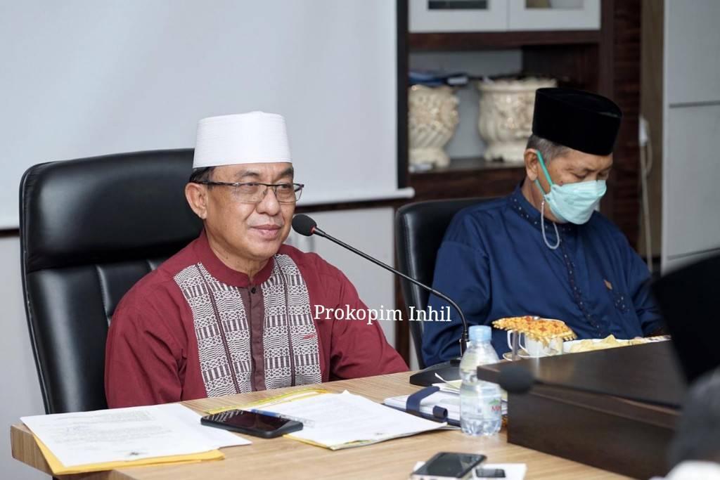 Bupati HM.Wardan didampingi Wabup H.Syamsuddin Uti, Pimpin Rapat bersama Ulama Tekan Penyebaran Covid-19 di Inhil