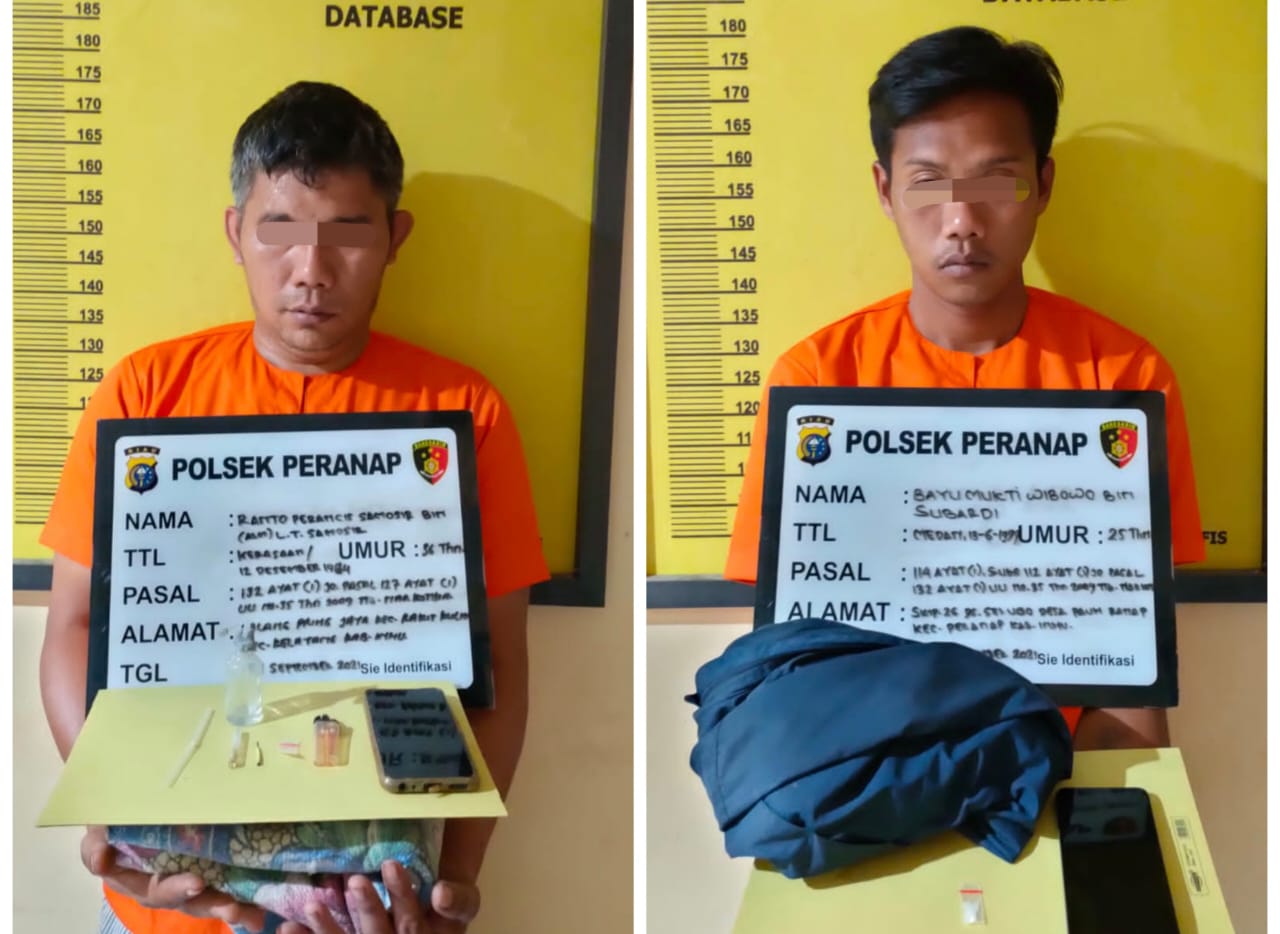 Polsek Pranap Amankan Dua Pengedar Sabu, Satu Saat Asik Nyabu