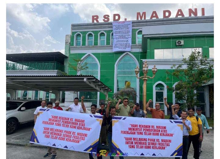 RS Madani Pekanbaru Disegel Kontraktor, Tunggakan Rp 54 Miliar Jadi Pemicu