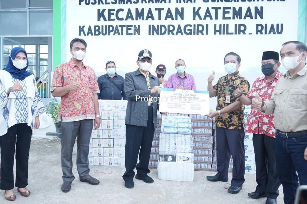 Bupati Inhil HM.Wardan Tinjau Vaksinasi, Salurkan Bantuan Untuk Nakes di Kecamatan Kateman. 