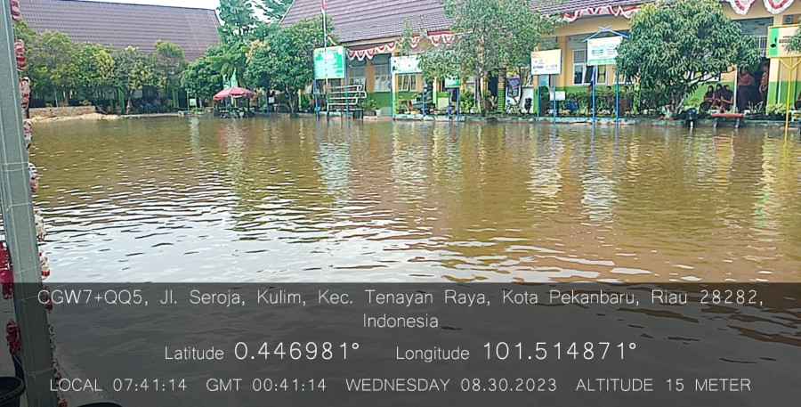 Banjir Rendam SMPN 39 Pekanbaru, Ketua KNPI Kulim Minta Pemko Bertindak