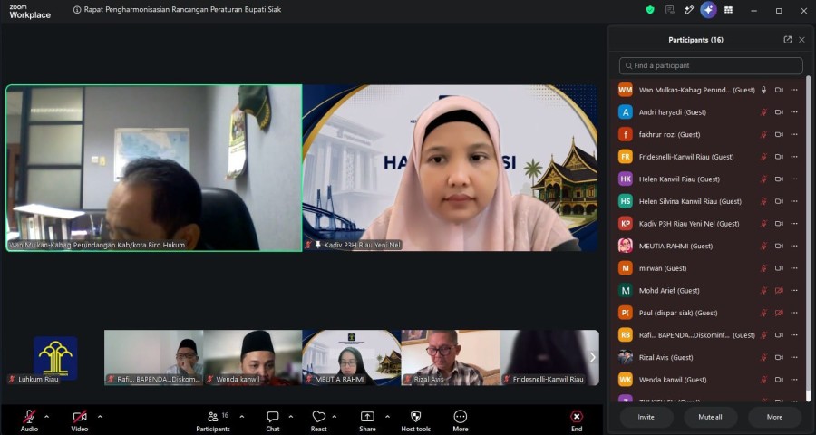 Empat Ranperbup Siak Diharmonisasi, Aturan Pajak dan Retribusi Dimatangkan