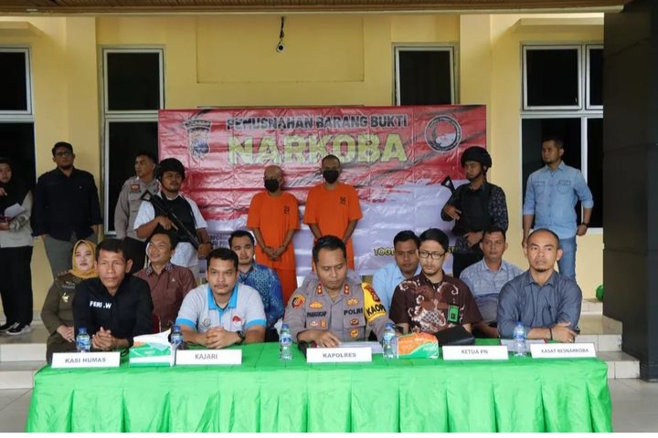 Polres Kuansing Musnahkan Sabu Senilai Ratusan Juta Rupiah
