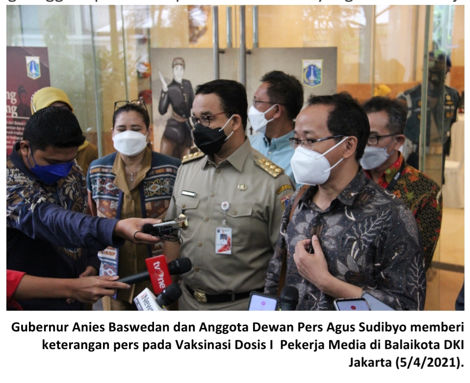 4.371 Pekerja Media Divaksin di Balaikota, Dewan Pers Apresiasi Pemprov DKI