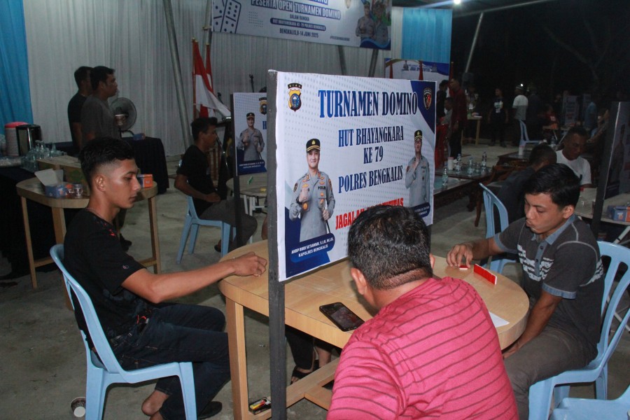 Polres Bengkalis Gelar Turnamen Domino Meriahkan HUT Bhayangkara ke-79