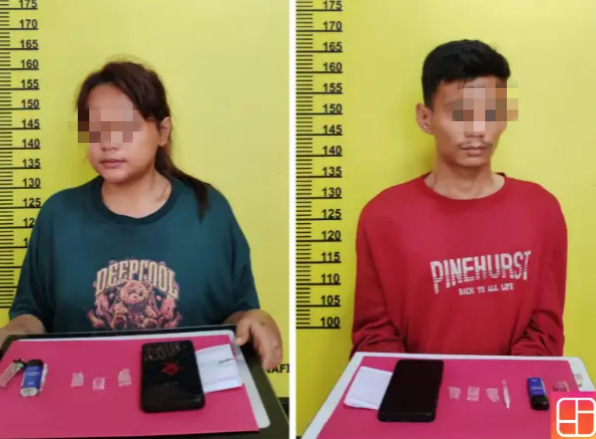 Asyik Hisap Sabu di Tengah Malam, Sepasang Kekasih Dibekuk di Inhu