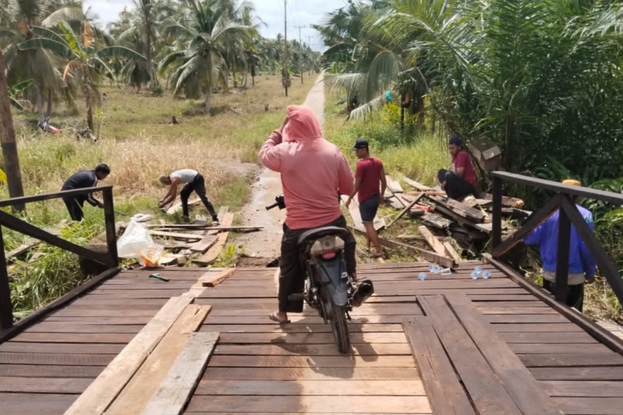 Respons Cepat Gubri, Jembatan Parit Gading Selesai Dibangun Ulang