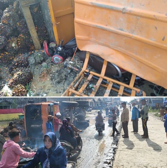Motor Hancur Tertimpa Truk Sawit, Warga Peranap Tuntut Tanggung Jawab PT MASG