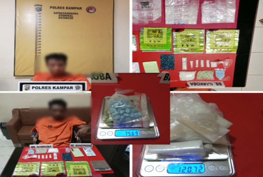 Polres Kampar Bekuk Oknum Mahasiswa Pemilik 120 Gram Sabu