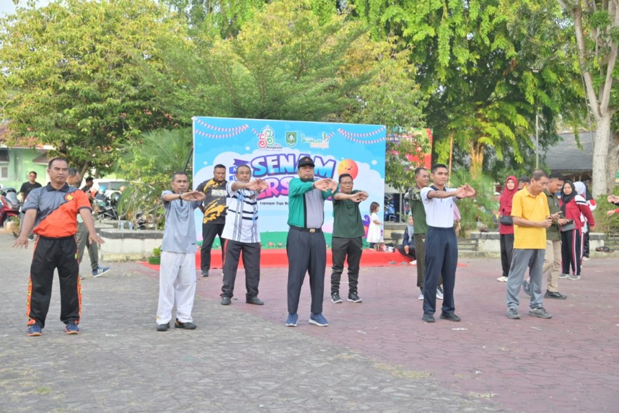 HUT Bengkalis ke-513, Ribuan Warga Meriahkan Senam Massal dan Cek Kesehatan Gratis
