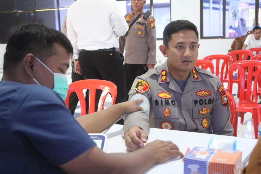 Peringati HUT Humas Polri ke-72, Polres Bengkalis Gelar Donor Darah