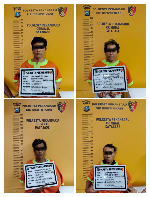 4 Kawanan Maling di Rumah ASN Setwan DPRD Riau Dibekuk Polisi