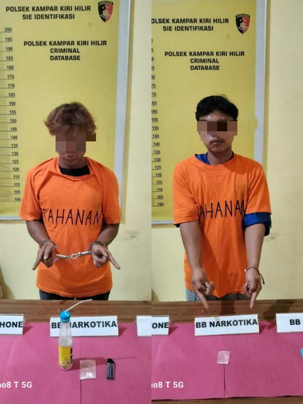 Mantap! Polisi Bekuk 2 Pemuda Terduga Pelaku Sabu di Kampar Kiri Hilir