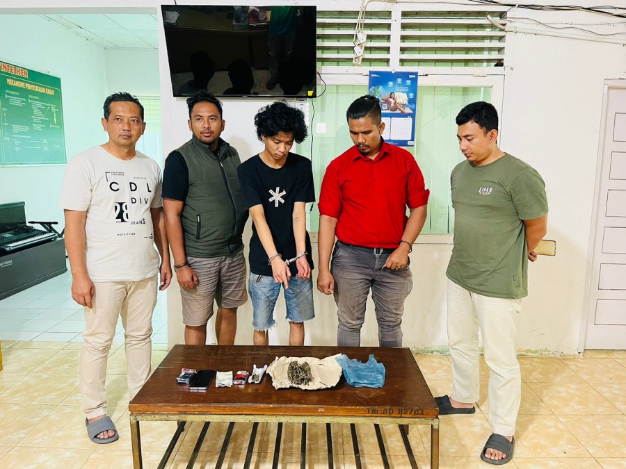 Intel Kodim 0313/KPR Ringkus Pengedar Ganja Kering di Bangkinang Kota