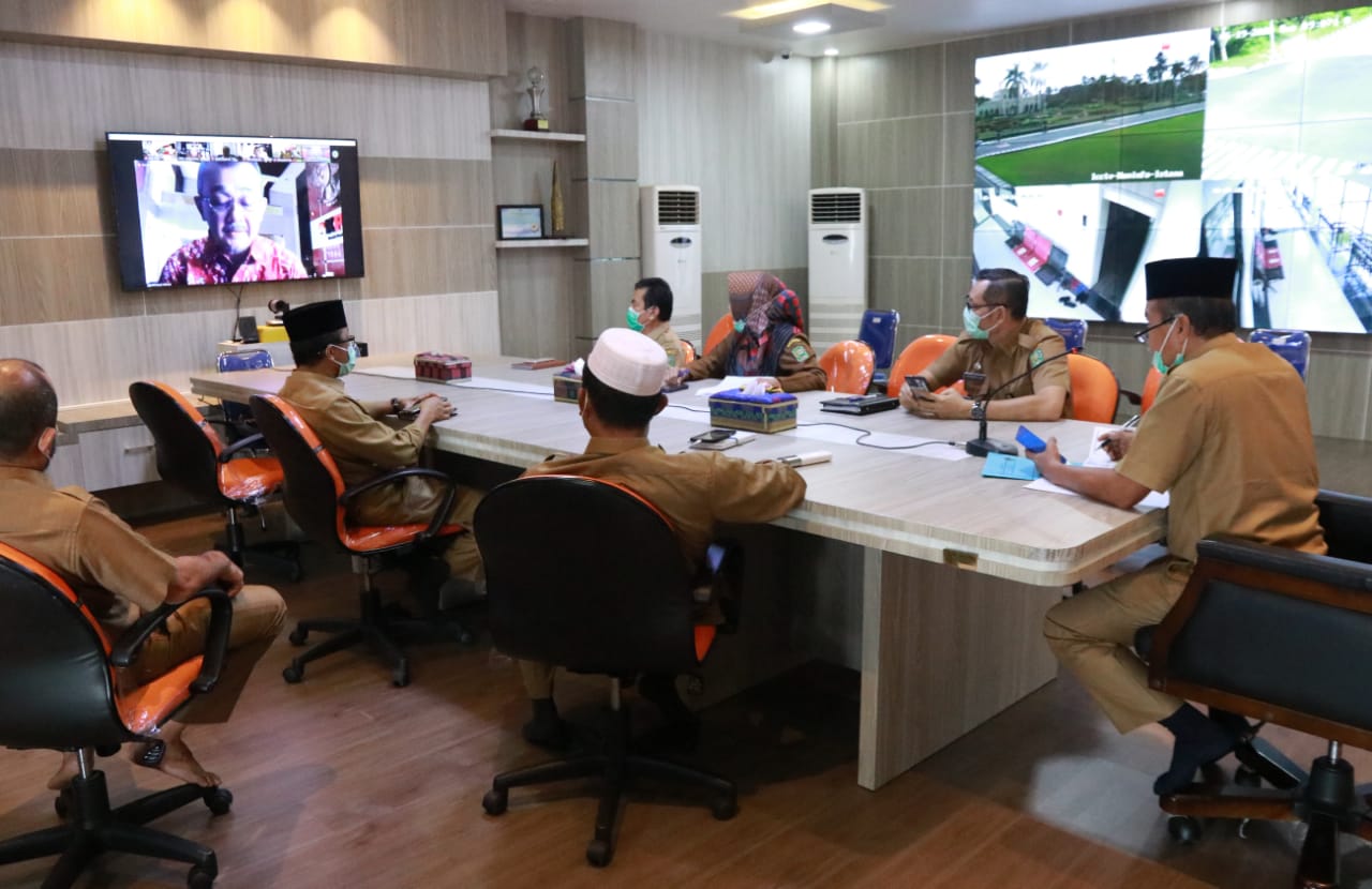 ViCon Dengan Kasatgaswil V KPK, Siak Paparkan Penganggaran Penanganan Covid 19