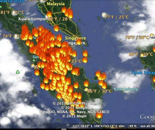 Panas! Sumatera Dikepung 55  Hotspot