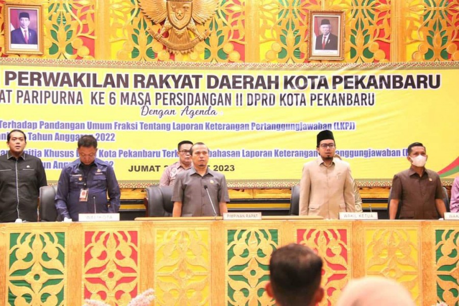 DPRD Pekanbaru Gelar Paripurna Jawaban Pemerintah Terkait Ranperda LKPj Kepala Daerah TA 2022