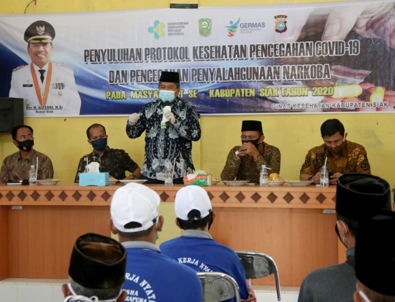 Hadiri Sosialisasi Bahaya Narkoba, Bupati Alfedri Ingatkan Tentang Protokol Kesehatan