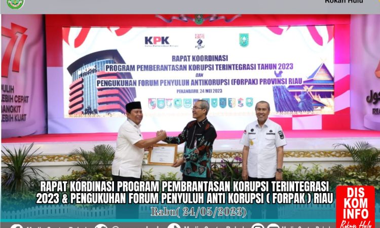 Bupati Sukiman 2 Kali Berturut- turut Terima Penghargaan Indeks SPI dari KPK RI