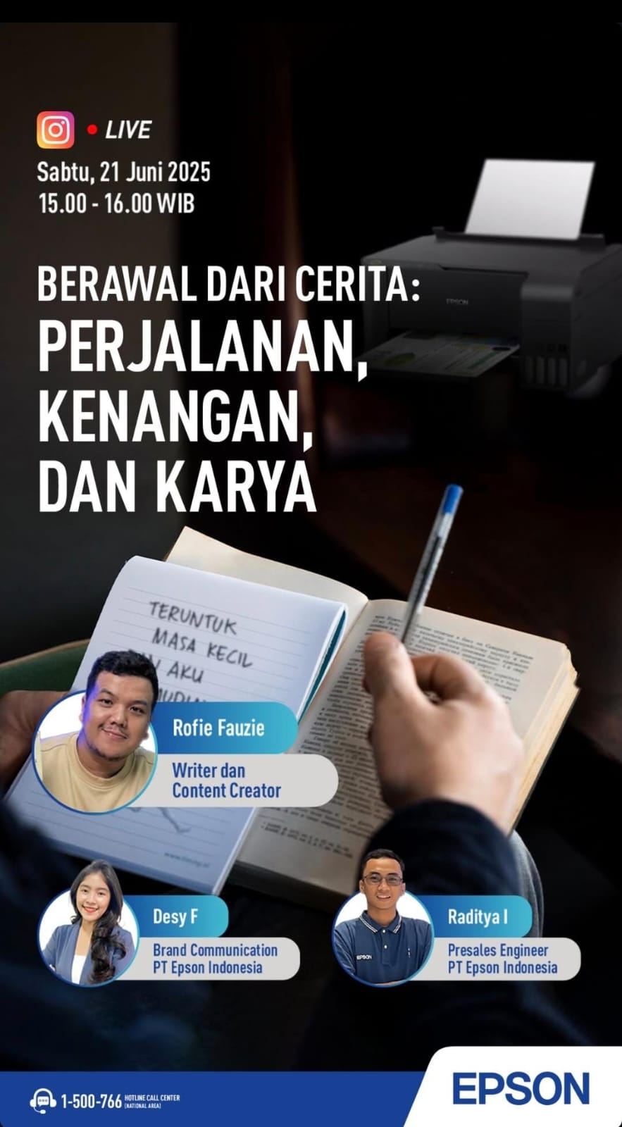 Printer Epson Jadi Andalan Rofie Fauzie Merangkai Cerita Masa Kecil yang Menyentuh Hati