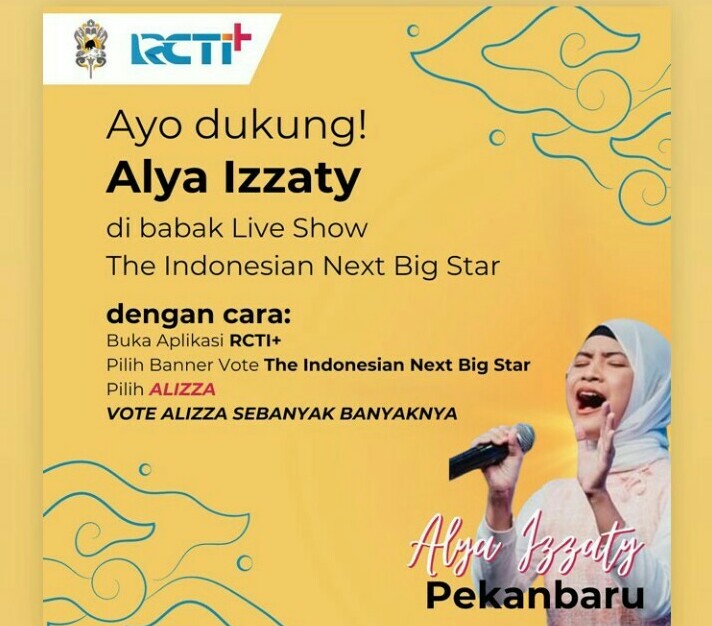 Gubri Syamsuar Ajak Dukung Alizza di Indonesian Big Star RCTI, Zulmansyah : Ayo Vote Sebanyak-banyaknya