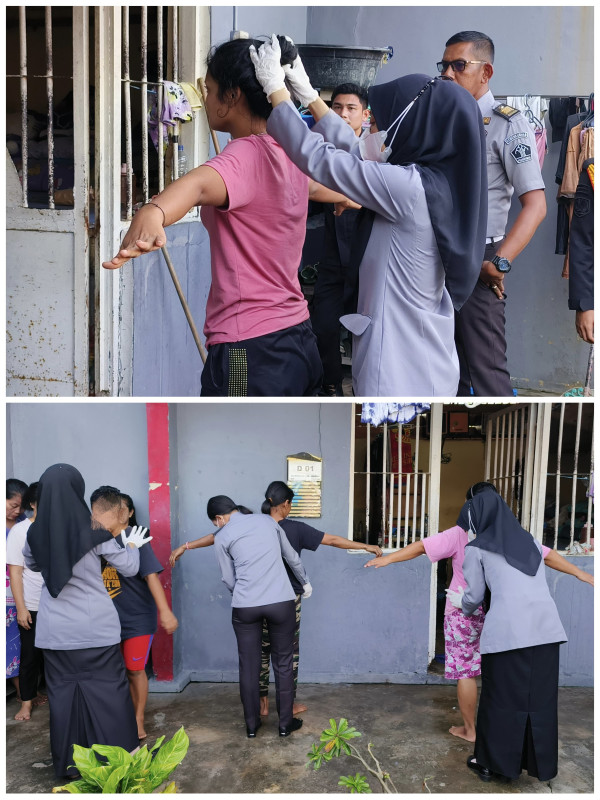 Petugas Lapas Selatpanjang Geledah Blok Tahanan Wanita