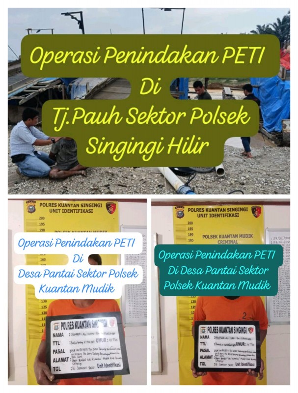 Polres Kuansing Gulung 3 Pelaku Penambangan Emas Tanpa Izin