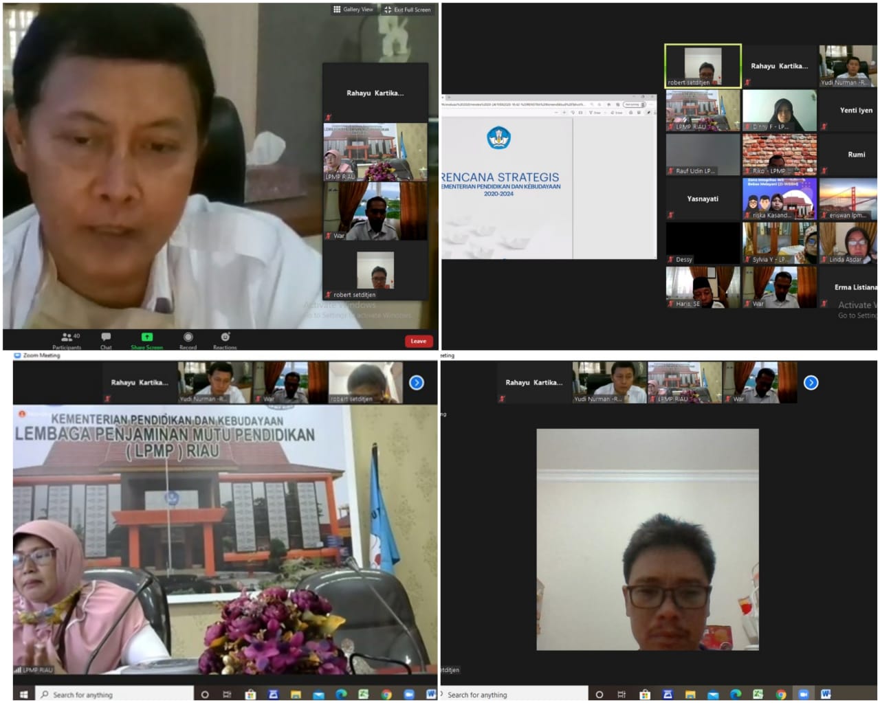 Gelar Meeting Online, LPMP Riau Fokus Susun Renstra Tahun 2020