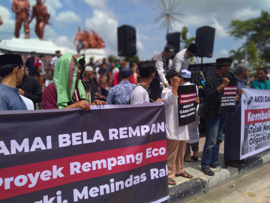 Ratusan Massa GMMK Riau Gelar Aksi Bela Rempang