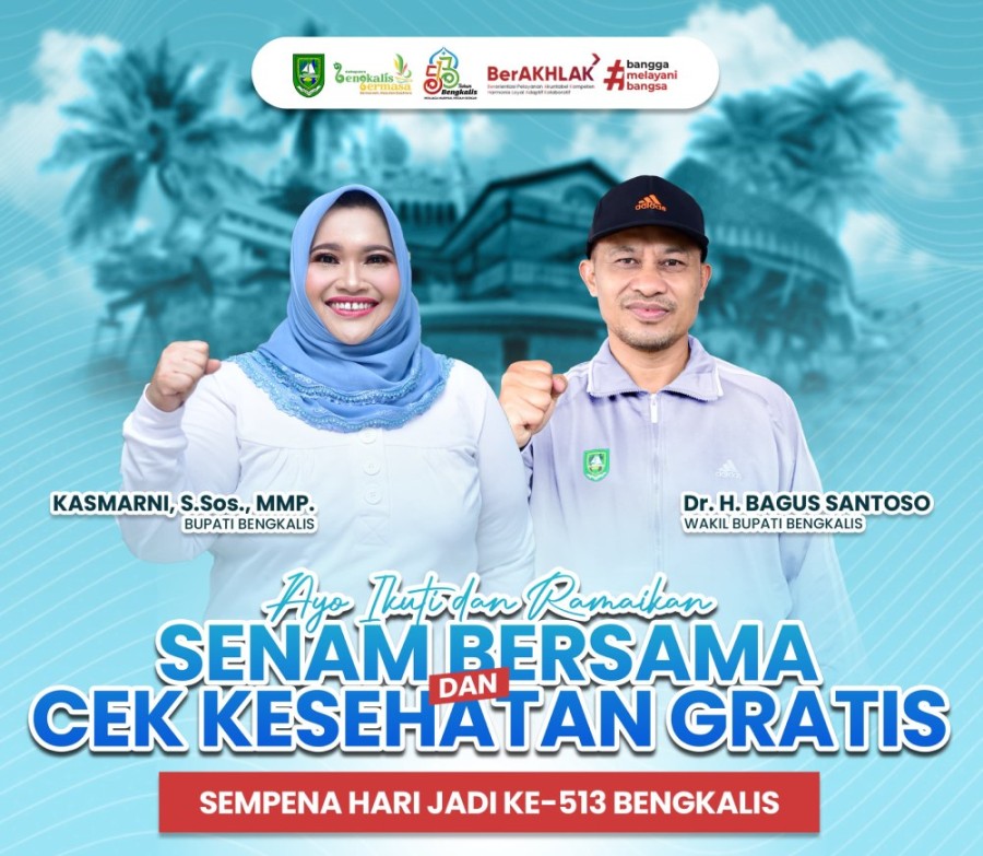 HUT Bengkalis 513, Warga Bisa Cek Kesehatan Gratis Usai Senam di Lapangan Tugu