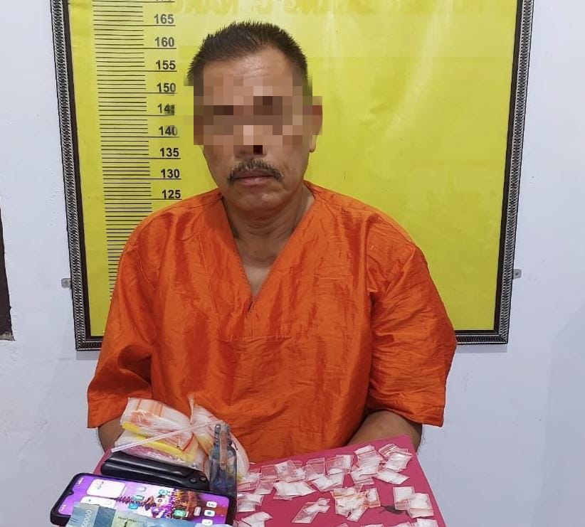 Kakek-kakek di Batang Cenaku Masuk Bui Gegara Jual 78 Paket Sabu