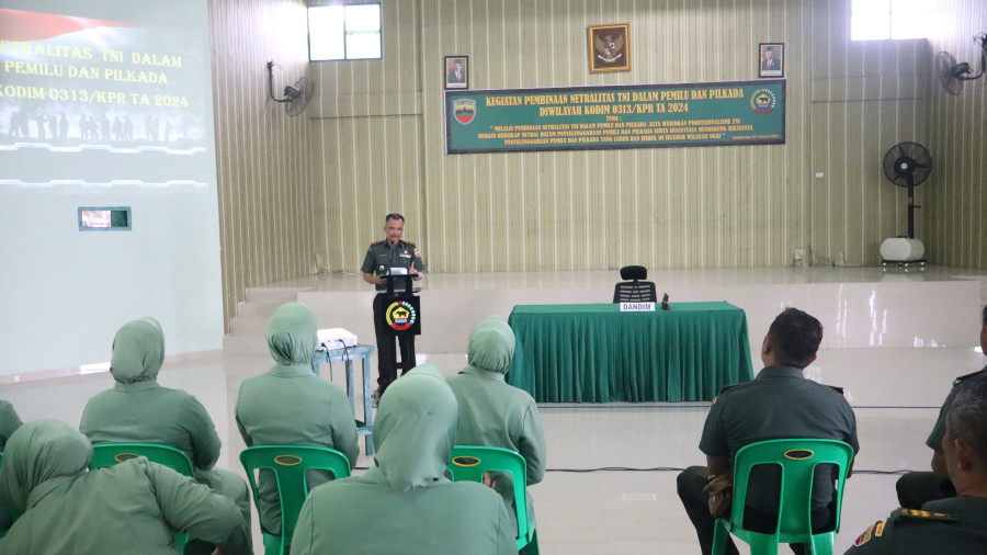 Kodim 0313/KPR Berikan Pembinaan Netralitas TNI Hadapi Pemilu
