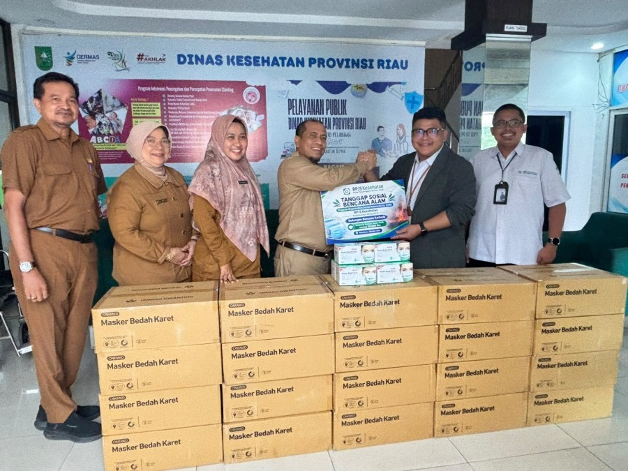 Diskes Riau Terima 20 Ribu Masker Medis dari BPJS Kesehatan