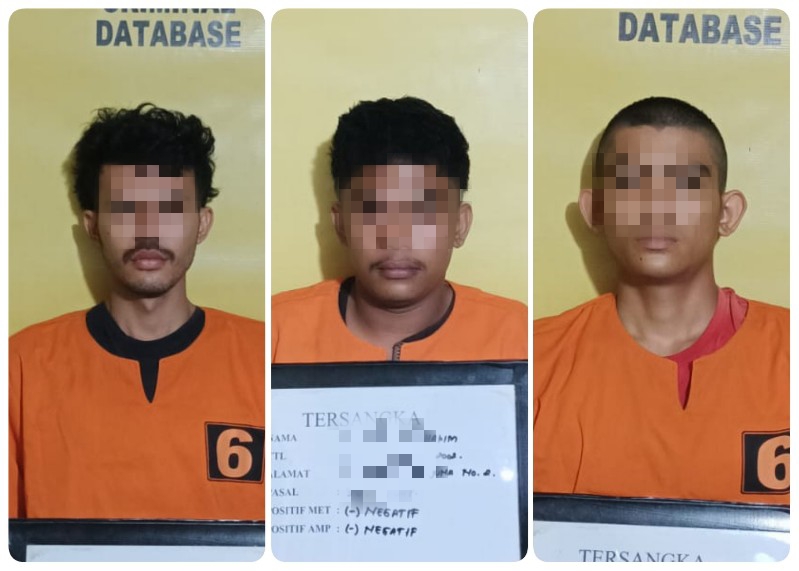 Tiga Pemuda Maling Motor di Kosan Air Dingin Dibekuk Polsek Bukit Raya