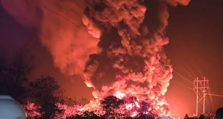 Kolam Minyak Mentah Milik PT BSP di Siak Terbakar