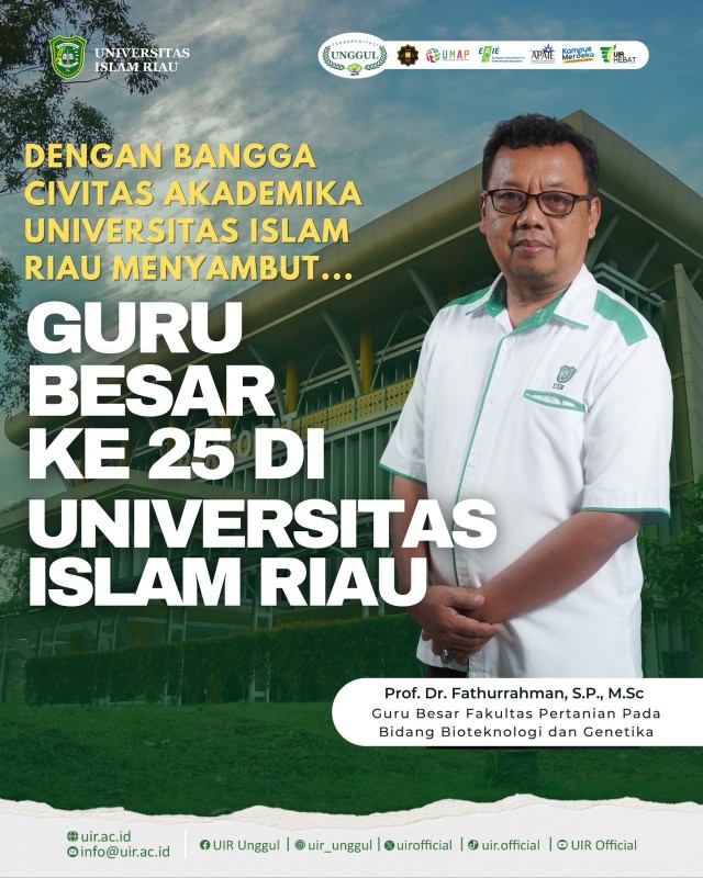 Universitas Islam Riau tambah Guru Besar Bidang Bioteknologi dan Genetika