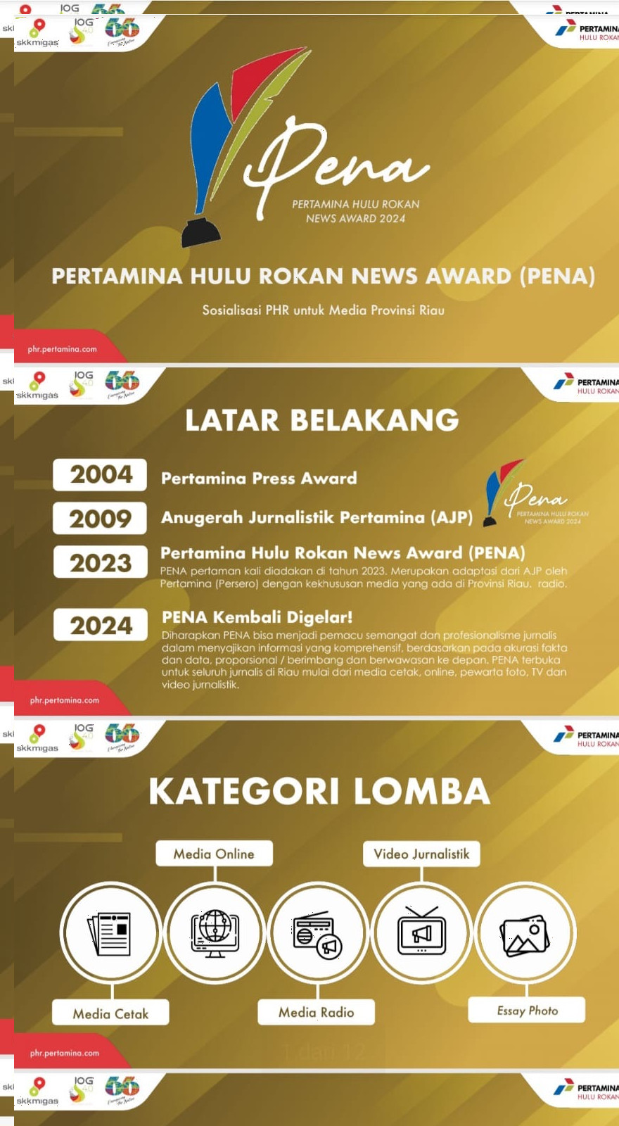 Lomba Karya Jurnalistik PENA, Persembahan PHR untuk Wartawan Riau