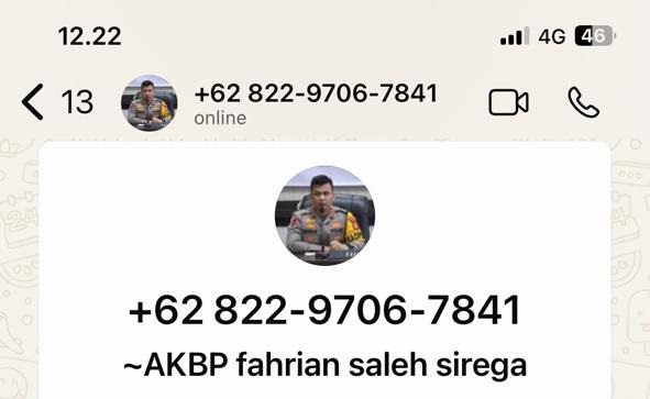 Waspada Penipu Gunakan Nama dan Foto Kapolres Inhu